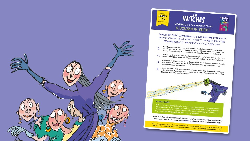 The Witches: World Book Day Bedtime Story Discussion sheet