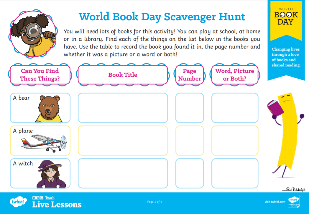 Sunny Summer Activities World Book Day
