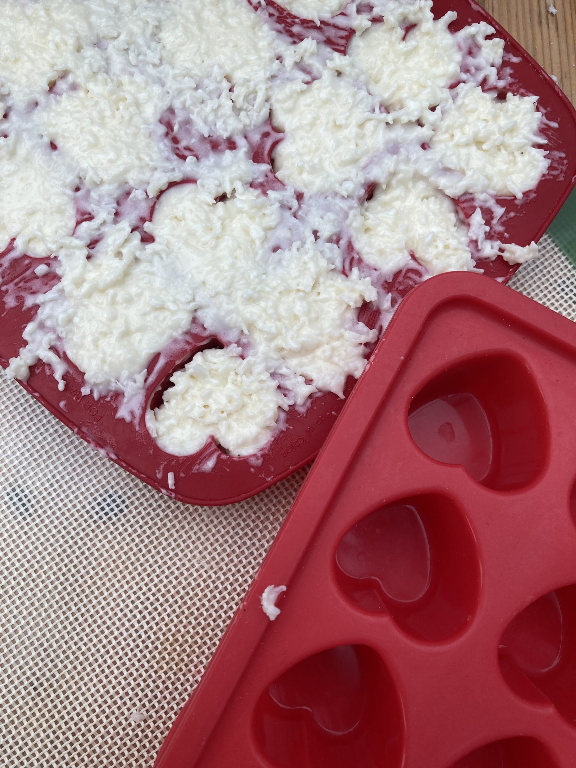Shape the coconut ice to your preference