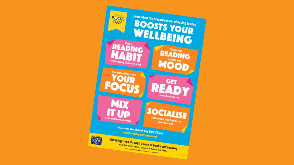 World Book Day – Read for Wellbeing poster