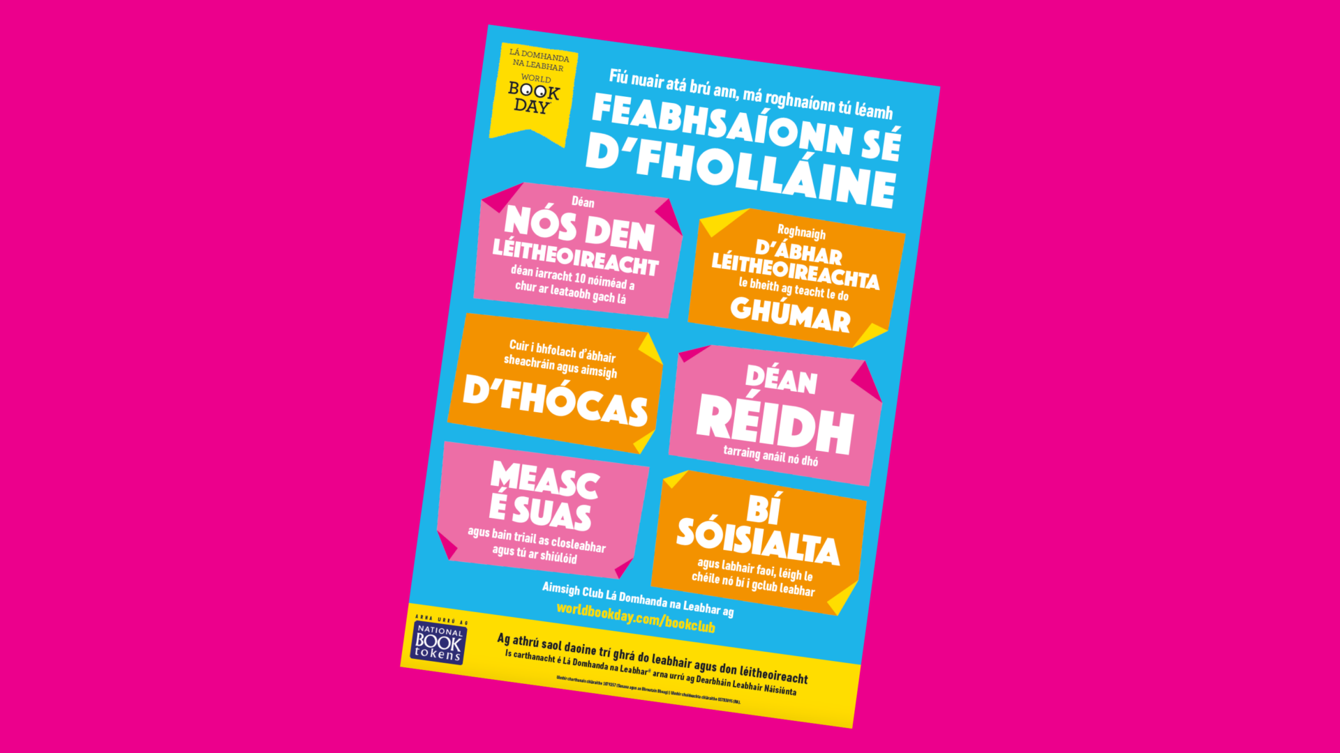 World Book Day 2023 Ireland: Secondary Schools Read for Wellbeing poster
