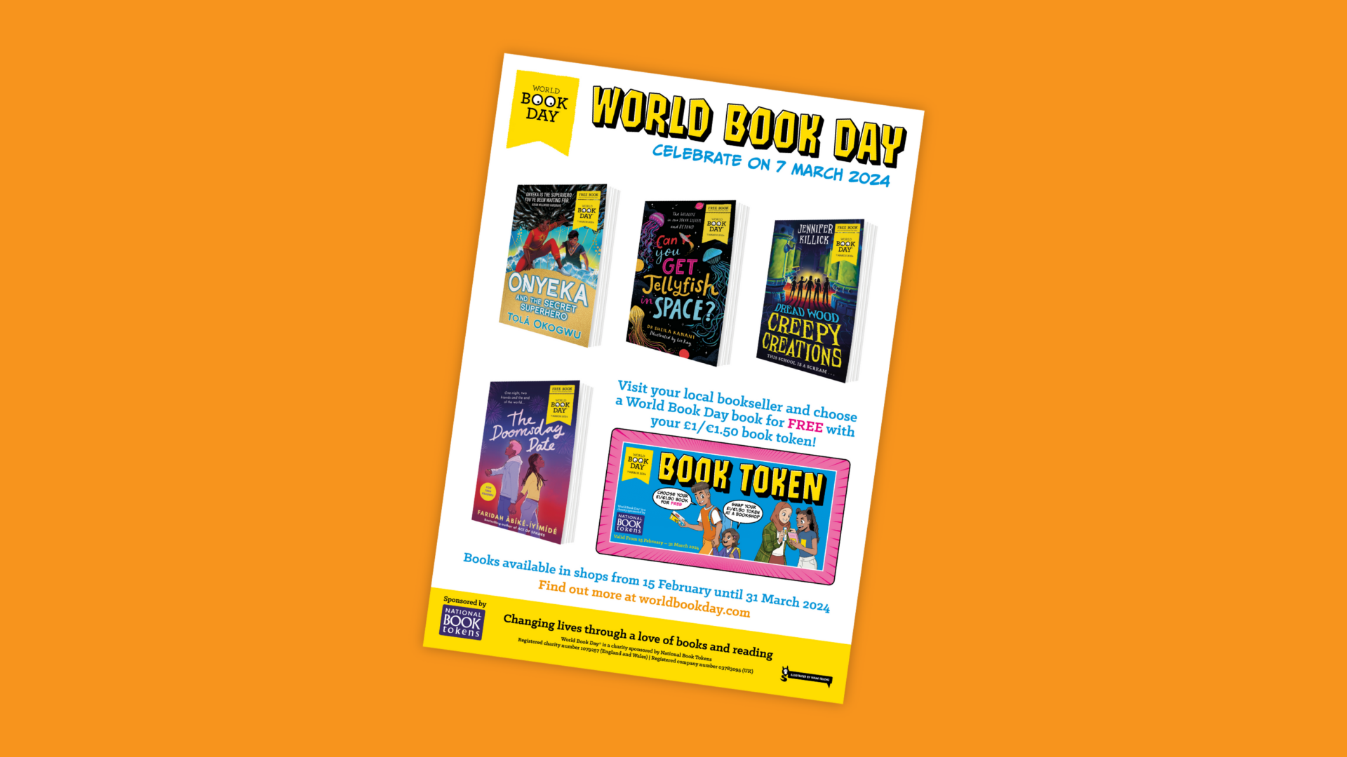 World Book Day 2024 £1/€1.50 poster for Secondary schools