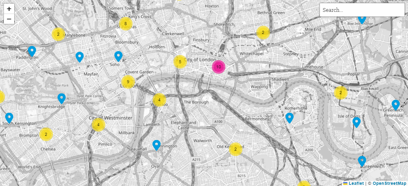 Screenshot of a map