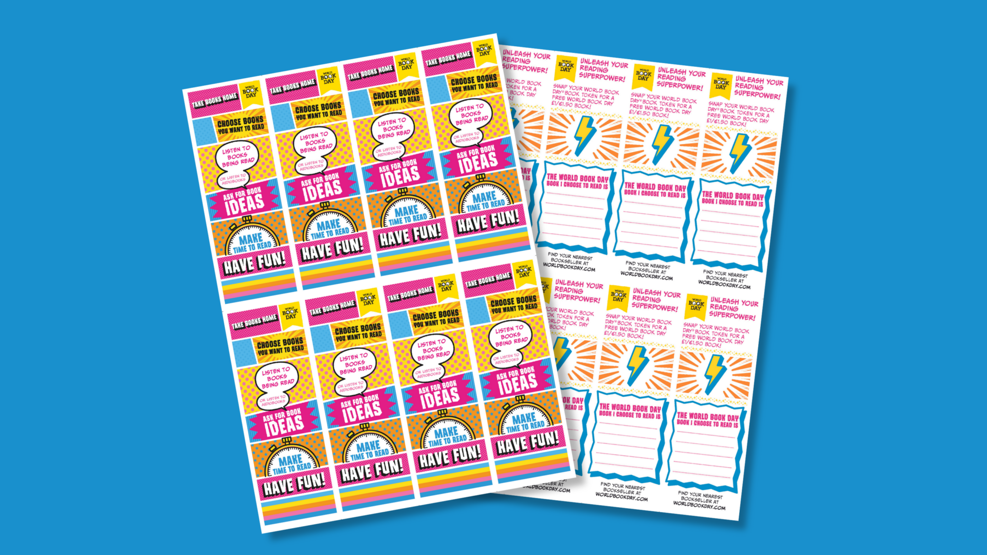 World Book Day: Colour bookmark multiple sheet