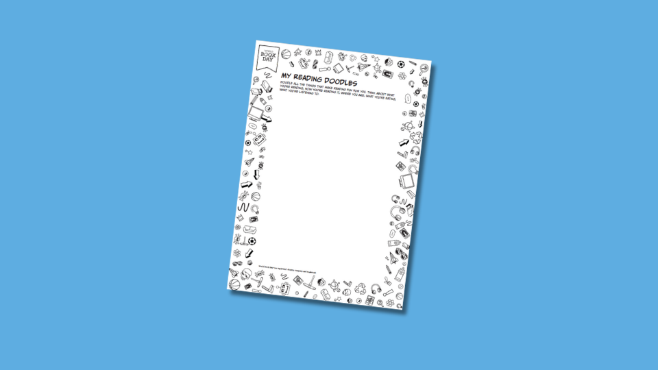 Reading Identity doodles activity sheet