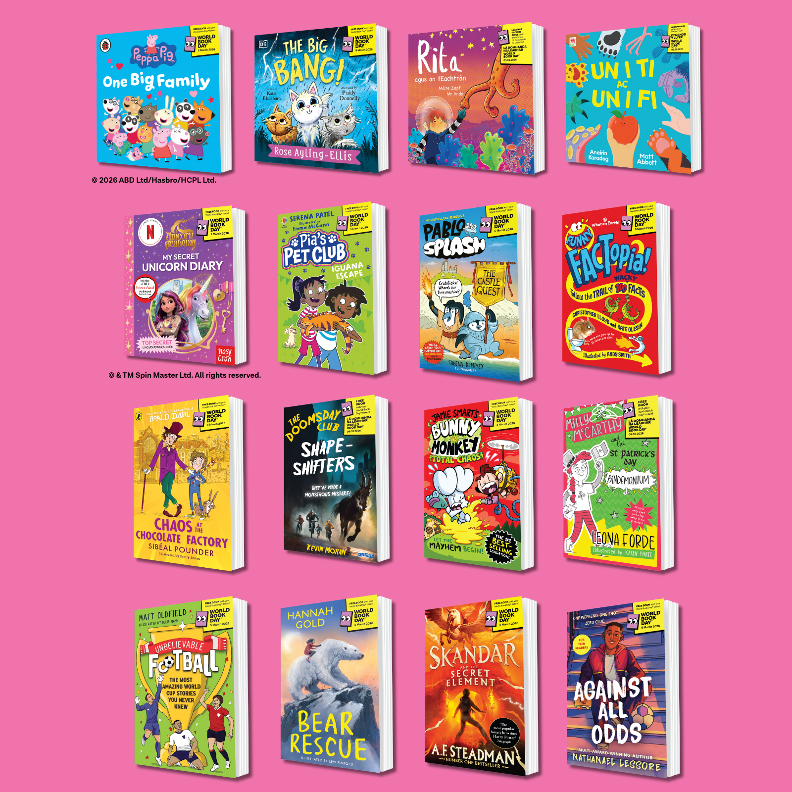 World Book Day reveals 2026 £1/€1.50 books to encourage more children than ever to Read for Fun!