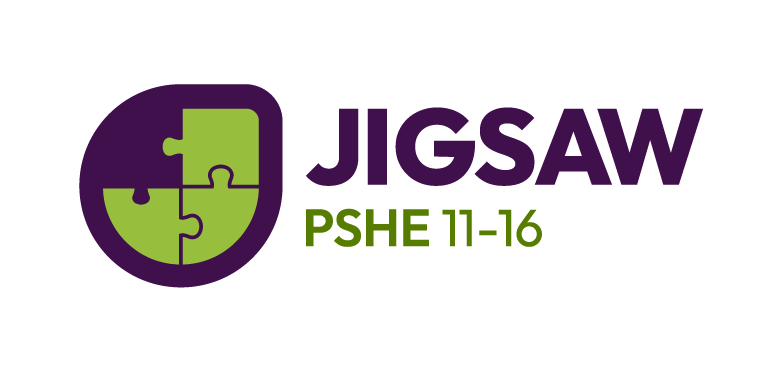 Jigsaw PSHE 11-16 logo features a purple and green jigsaw puzzle piece design.